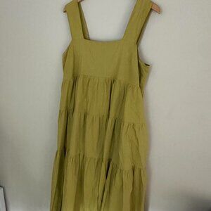 eesome Tiered Sleeveless Sundress Cotton Smocked Boho Beach - Large